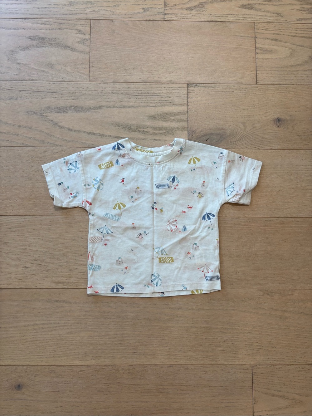 Pehr kid white beach scene print tee, size 3T